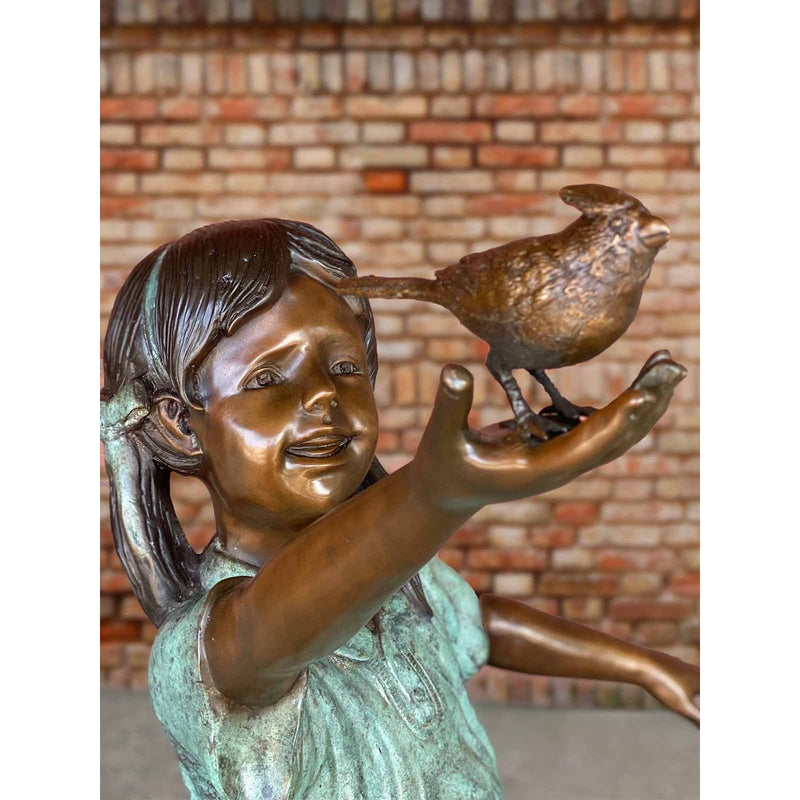 Fly Away Holding Cardinal-Custom Bronze Statues & Fountains for Sale-Randolph Rose Collection