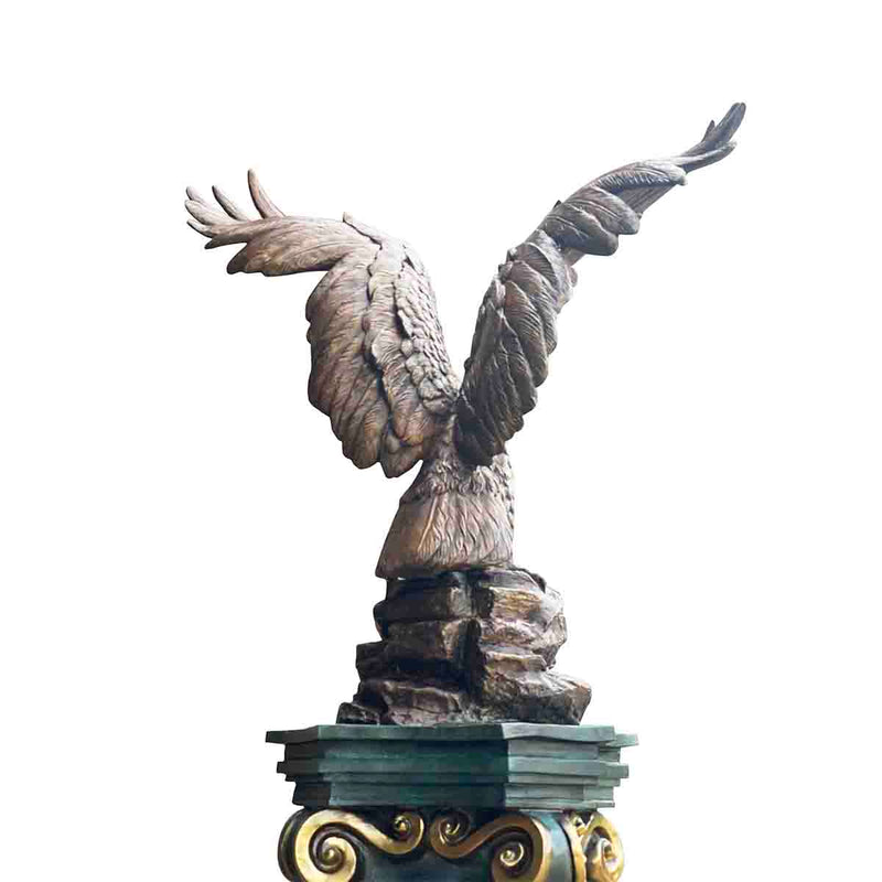Eagle on Pedestal with Wings Spread (Limited Edition)-Custom Bronze Statues & Fountains for Sale-Randolph Rose Collection