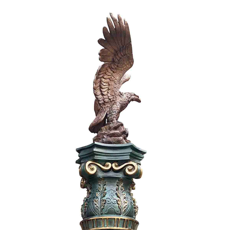 Eagle on Pedestal with Wings Spread (Limited Edition)-Custom Bronze Statues & Fountains for Sale-Randolph Rose Collection