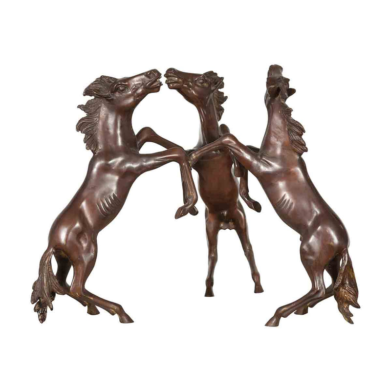 Triple Rearing Horses Table Base-Custom Bronze Statues & Fountains for Sale-Randolph Rose Collection