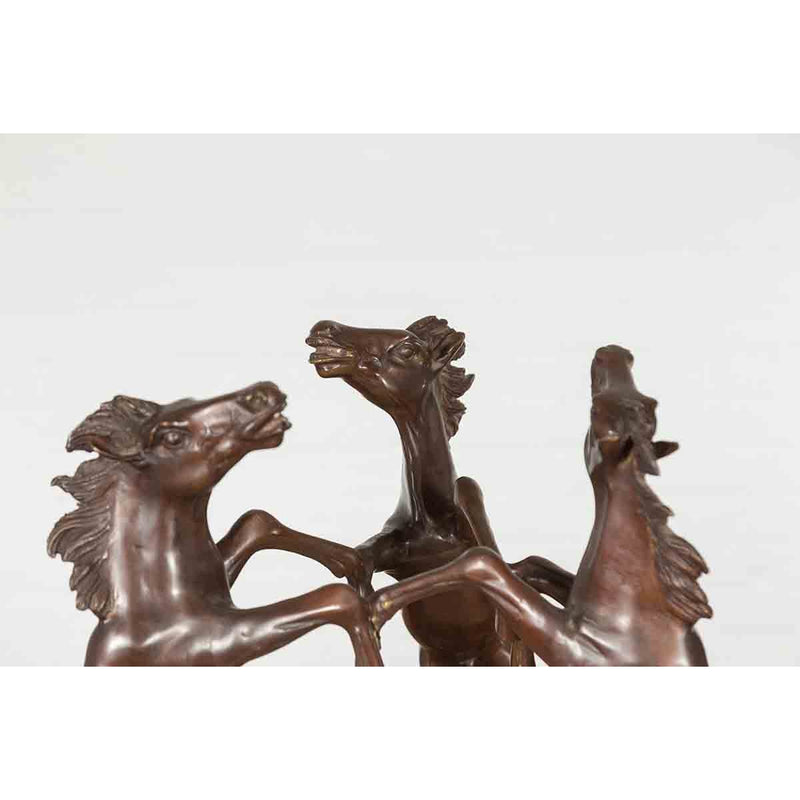 Triple Rearing Horses Table Base-Custom Bronze Statues & Fountains for Sale-Randolph Rose Collection
