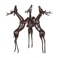 Triple Deer Low Bronze Garden Table Base | Randolph Rose Collection