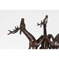 Table Base Bronze Reindeer Statue