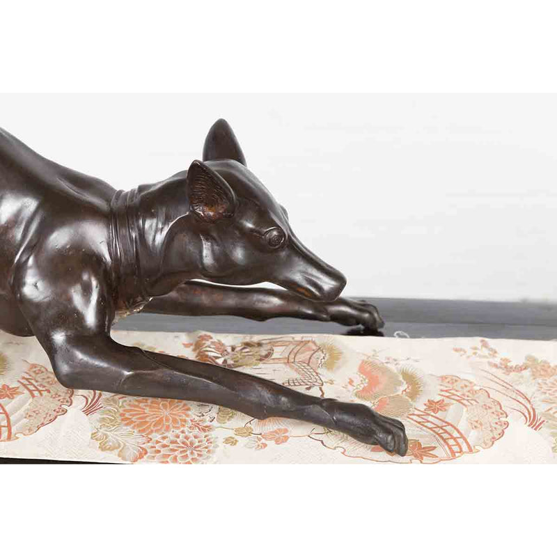 Greyhound Dog in Playful Position-Custom Bronze Statues & Fountains for Sale-Randolph Rose Collection