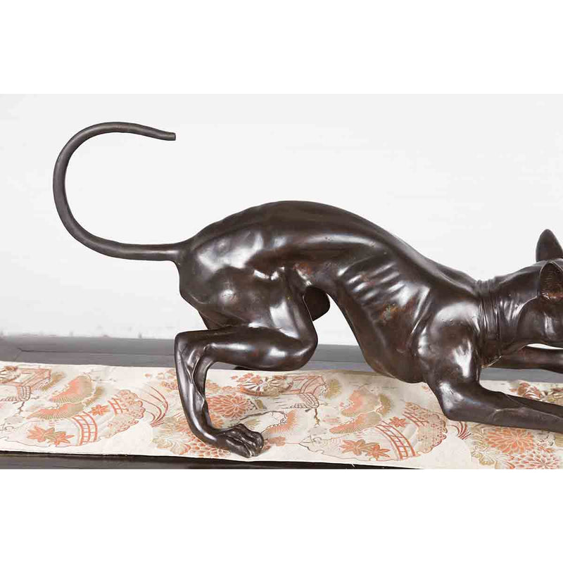 Greyhound Dog in Playful Position-Custom Bronze Statues & Fountains for Sale-Randolph Rose Collection
