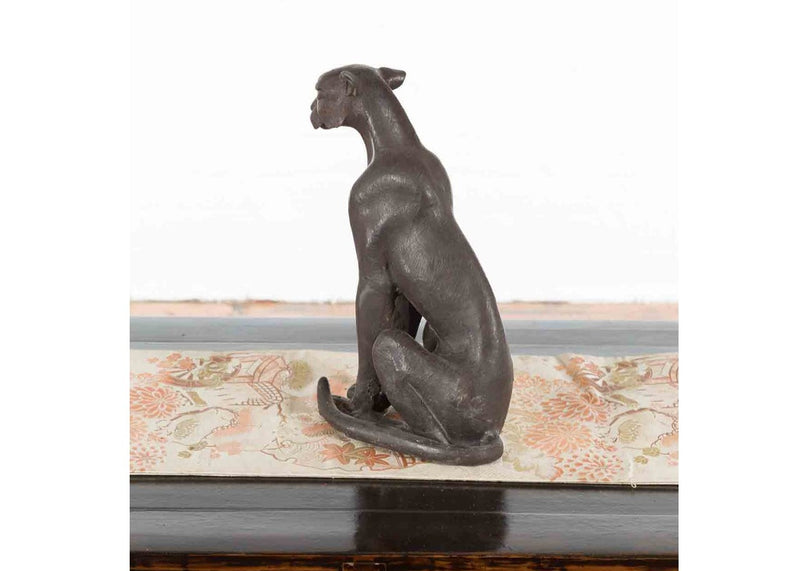 Small Bronze Statue of A Panther Sitting-Custom Bronze Statues & Fountains for Sale-Randolph Rose Collection