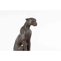 Vintage Bronze Sitting Cat Statue