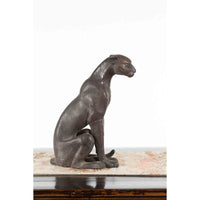 Small Bronze Statue of A Panther Sitting