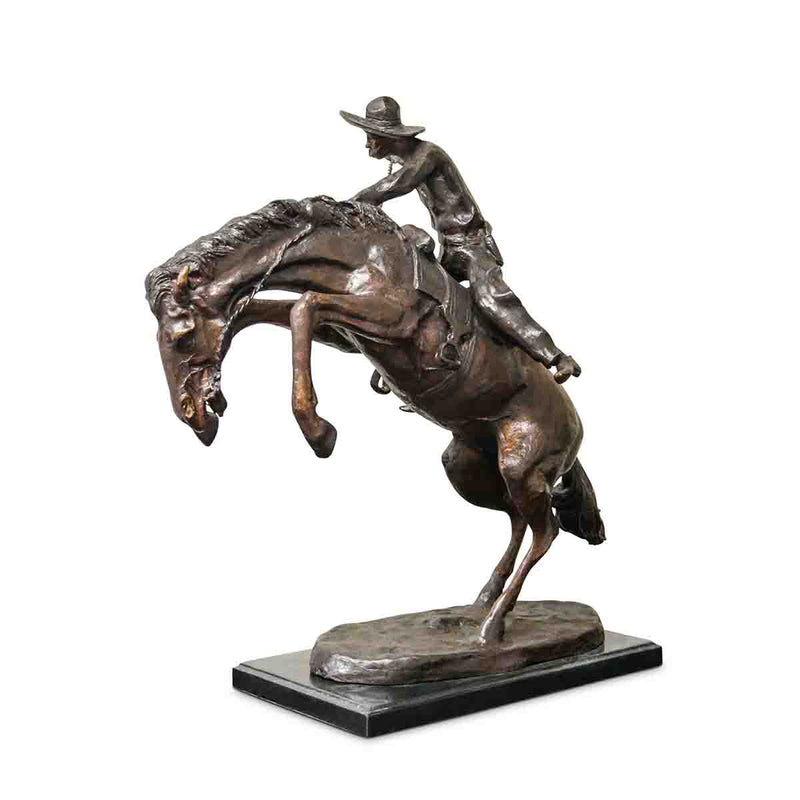 Bronco Buster Bronze Sculpture on Marble Base, after Frederic Remington-Custom Bronze Statues & Fountains for Sale-Randolph Rose Collection