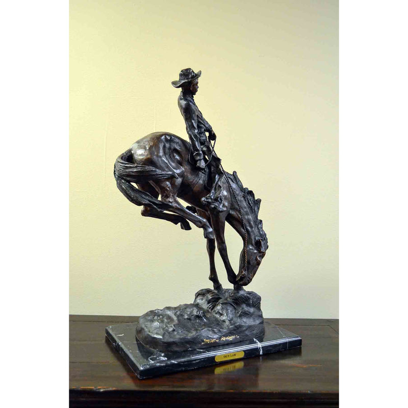 Outlaw Cast Bronze Sculpture on Marble Base, after Frederic Remington-Custom Bronze Statues & Fountains for Sale-Randolph Rose Collection
