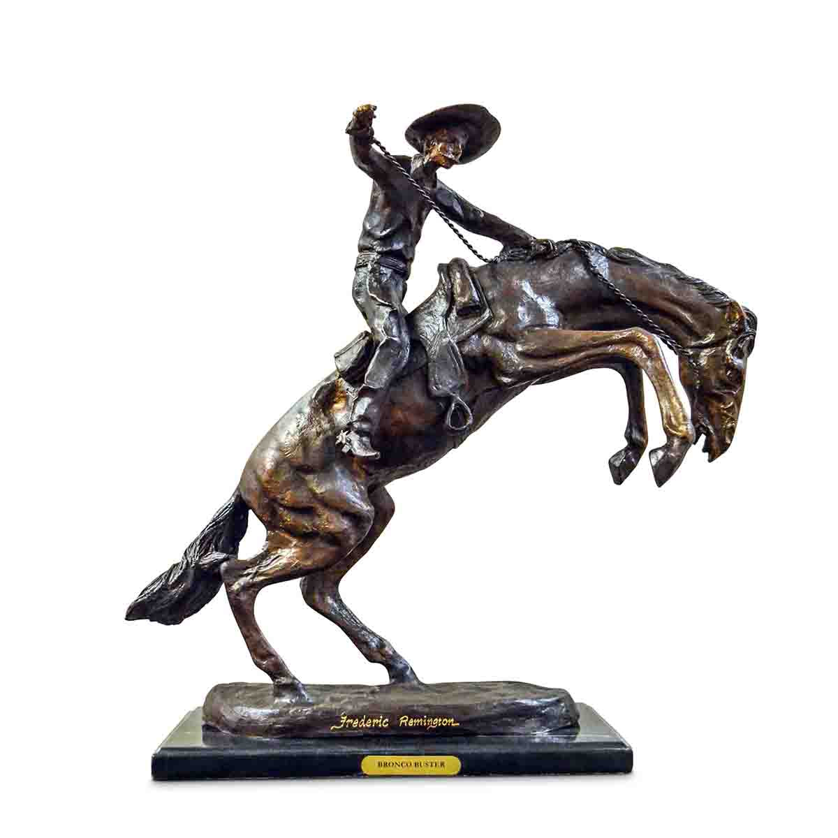 カウボーイ　ロデオ　フレデリックレミントン　　ブロンズ像風　The OUTLAW Remington “The Outlaw” Bronze Sculpture Reproduction