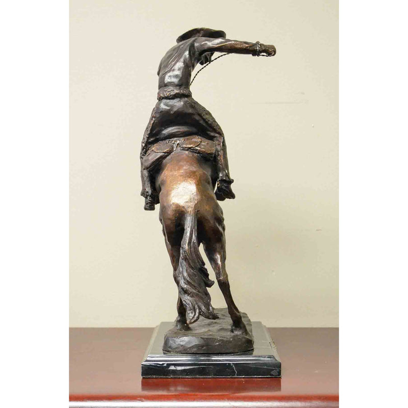 Frederic Remington's Woolly Chaps Sculpture on Marble Base-Custom Bronze Statues & Fountains for Sale-Randolph Rose Collection