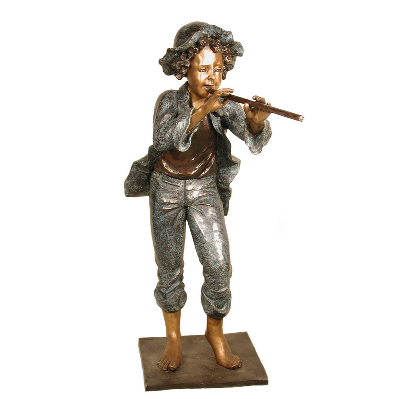 Boy Playing Flute-Custom Bronze Statues & Fountains for Sale-Randolph Rose Collection