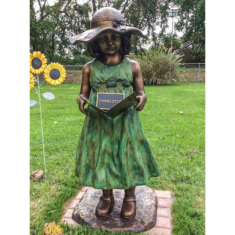 Charlotte - Southern Girl Reading Book-Custom Bronze Statues & Fountains for Sale-Randolph Rose Collection