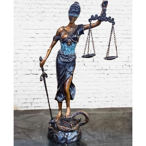 Bronze Lady Justice Tabletop Statue Collection