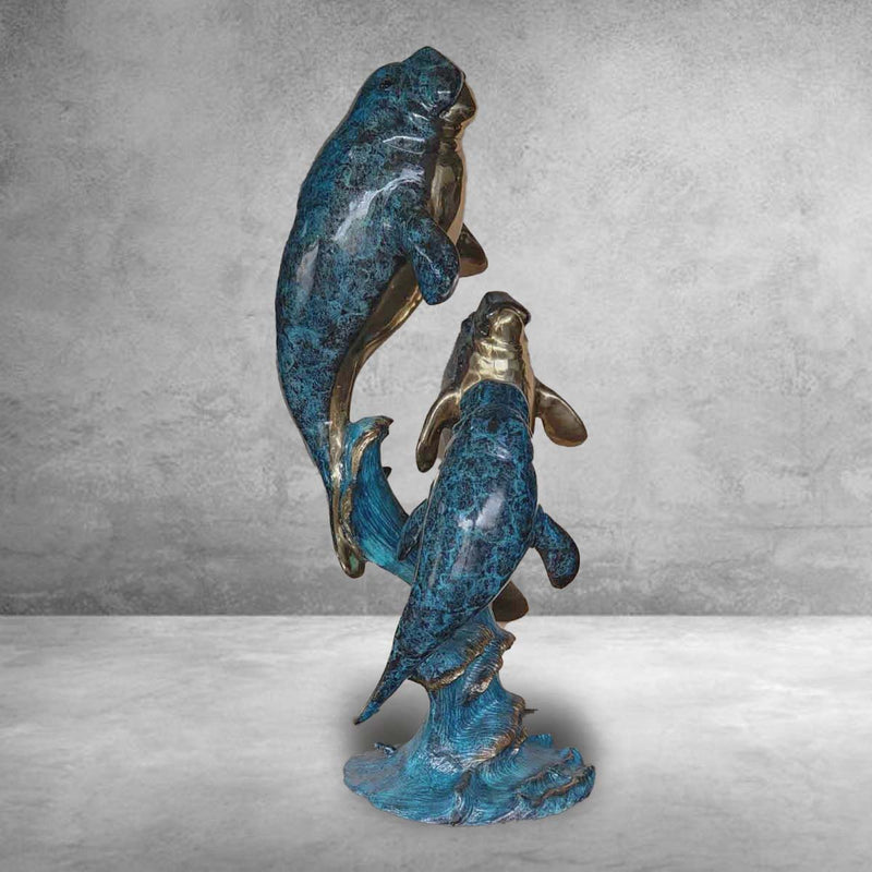 Triple Manatee Statue-Custom Bronze Statues & Fountains for Sale-Randolph Rose Collection