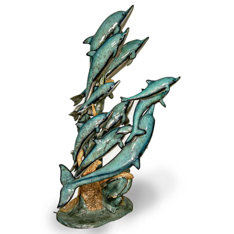 Ten Dolphins on the Move Bronze Fountain-Custom Bronze Statues & Fountains for Sale-Randolph Rose Collection