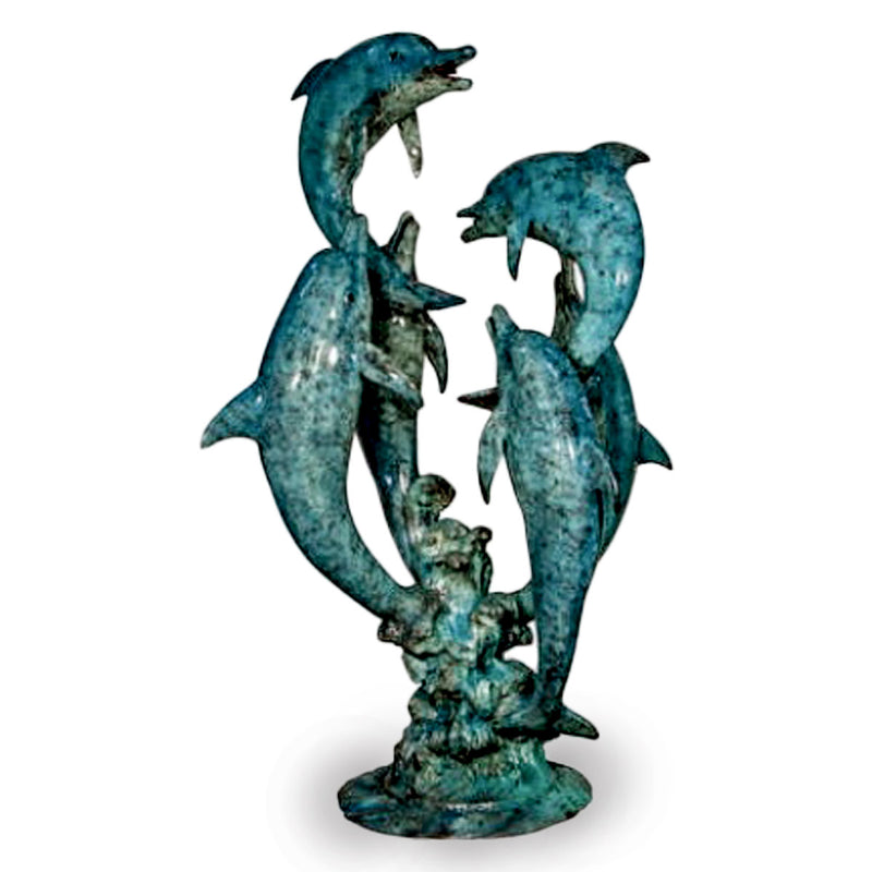 Six Dolphins on Rock Bronze Fountain-Custom Bronze Statues & Fountains for Sale-Randolph Rose Collection