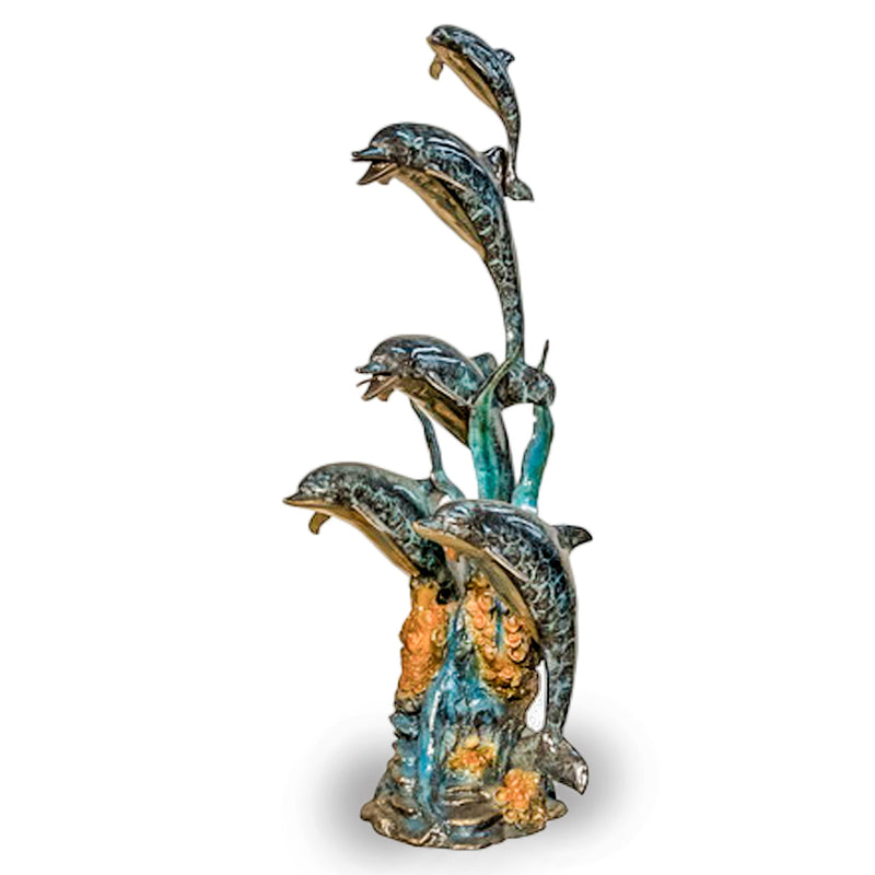 Five Dolphins Swimming Bronze Fountain-Custom Bronze Statues & Fountains for Sale-Randolph Rose Collection