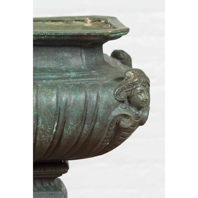 Bronze Planter with Figures, Gadroon Motifs and Verde Patina-Custom Bronze Statues & Fountains for Sale-Randolph Rose Collection