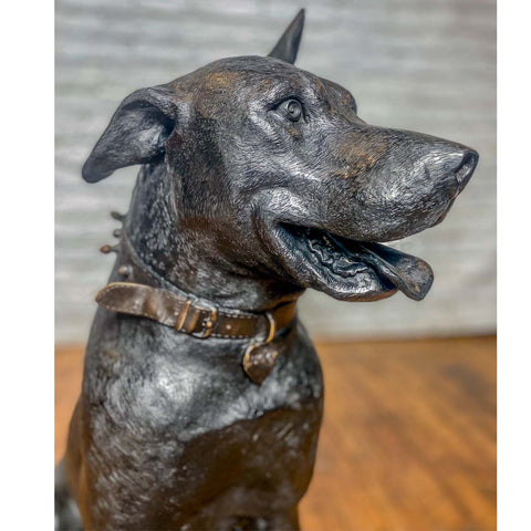 Custom Bronze Statue of a Pitbull - Labrador Retriever (Lab) Mix Breed