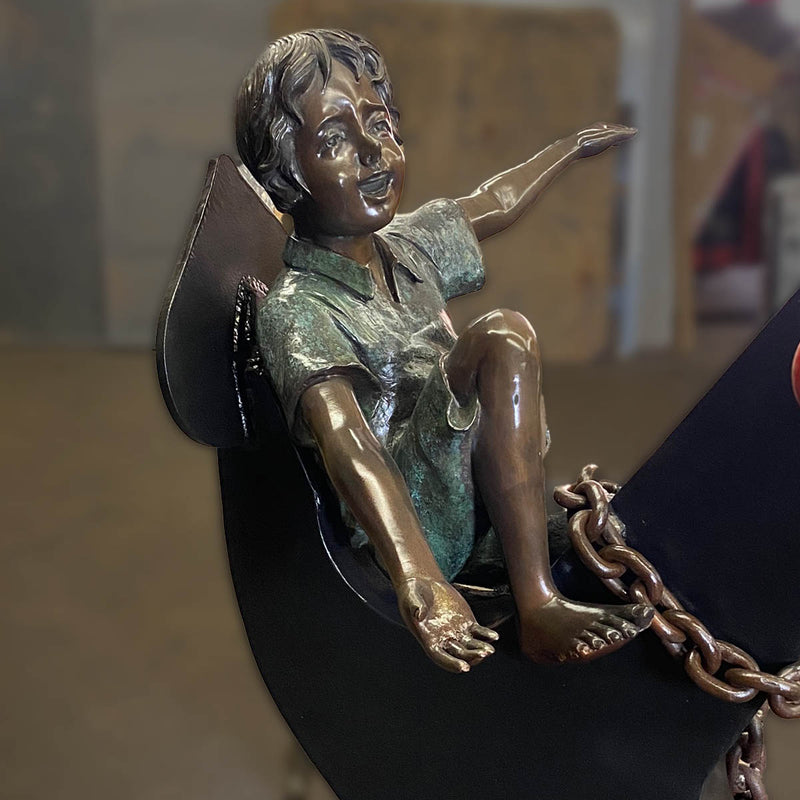 Boy on Anchor Bronze Statue-Custom Bronze Statues & Fountains for Sale-Randolph Rose Collection