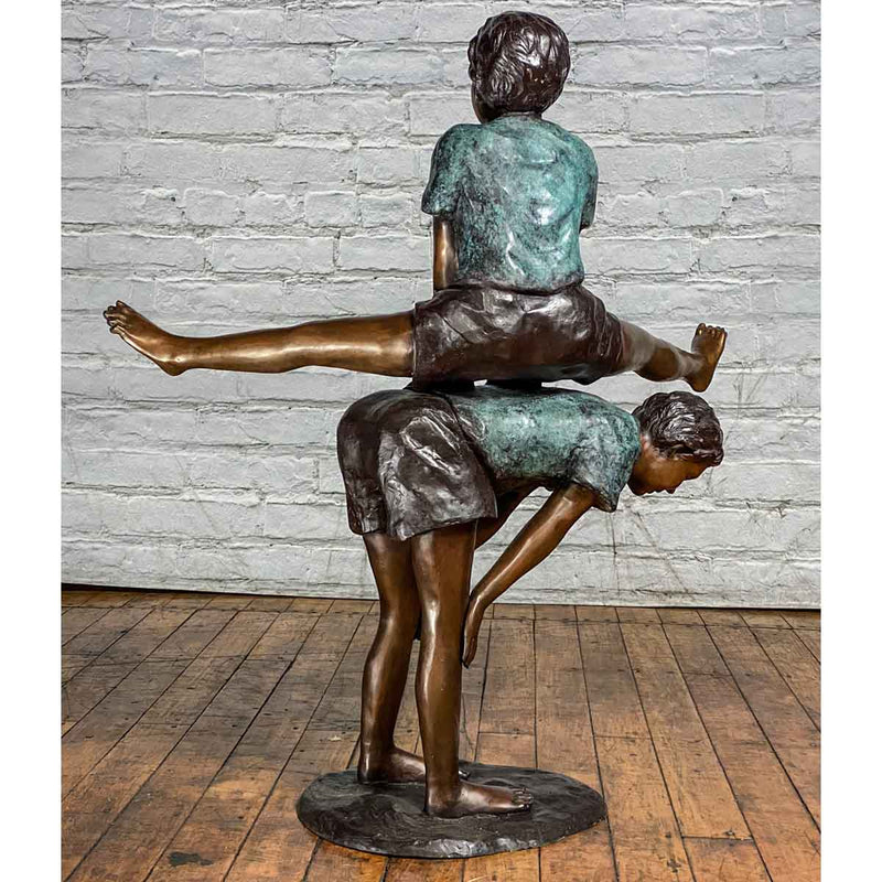 Brothers Playing Leapfrog Bronze Statue-Custom Bronze Statues & Fountains for Sale-Randolph Rose Collection