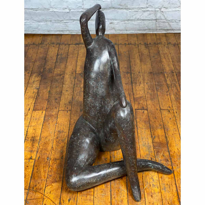 Handcrafted bronze sculpture SALE Contemporary , Pure Gymnast, Female  Abstract