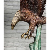 Eagle with Wings Spread Swooping Down on Marble Base-Custom Bronze Statues & Fountains for Sale-Randolph Rose Collection