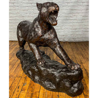 Jaguar on Rock Bronze Statue-Custom Bronze Statues & Fountains for Sale-Randolph Rose Collection