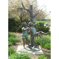 Bronze Statue of  Two Children on Swing