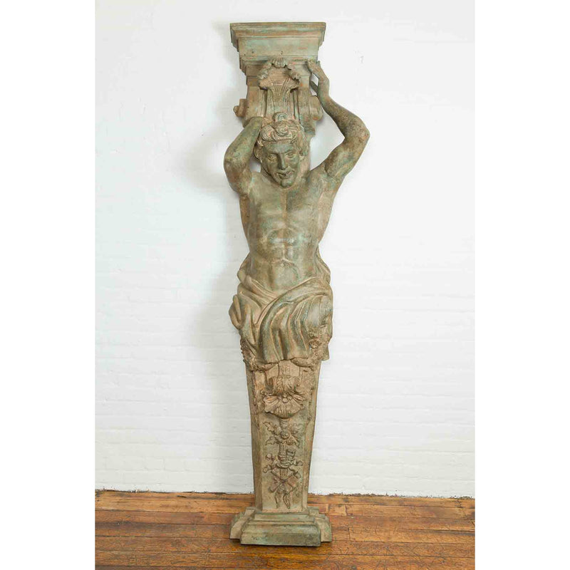 Vintage Bronze Greco-Roman Telamon Term Fountain - Randolph Rose Collection