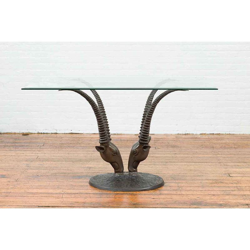 Antelope Heads Table Base-Custom Bronze Statues & Fountains for Sale-Randolph Rose Collection