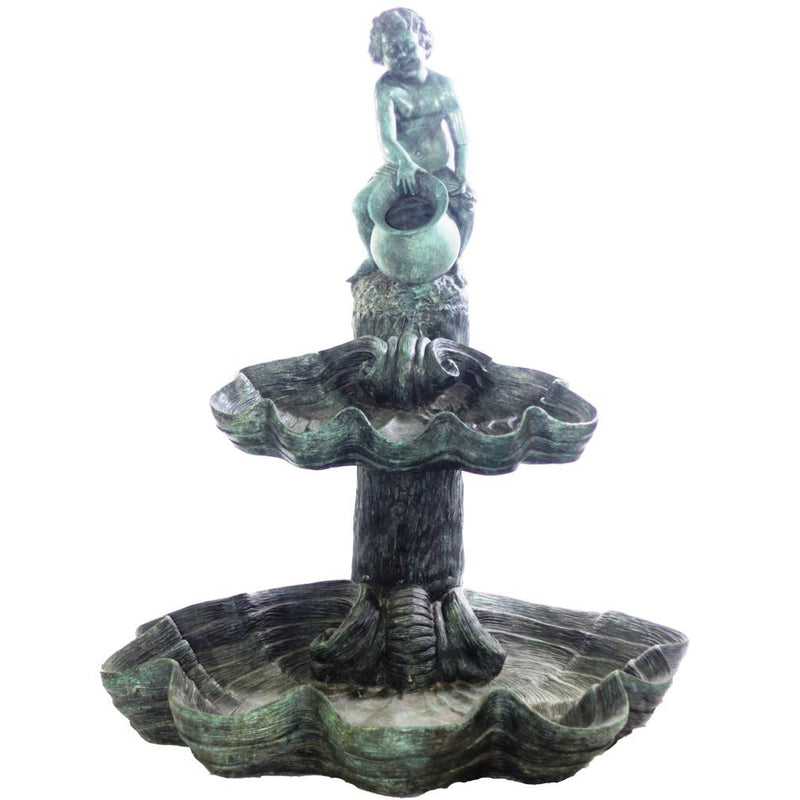 Bronze Cherub Two-Tier Fountain by Randolph Rose Collection