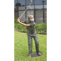 Bronze Statue of a Man Playing Golf