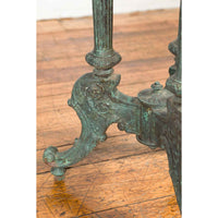 Verdigris Table with Fluted Legs