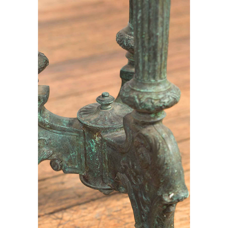 Verdigris Table with Fluted Legs-Custom Bronze Statues & Fountains for Sale-Randolph Rose Collection