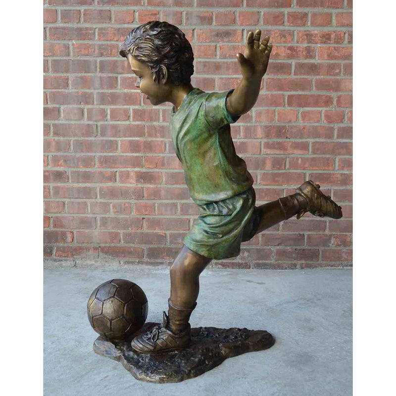 Soccer Action Boy in Training-Custom Bronze Statues & Fountains for Sale-Randolph Rose Collection