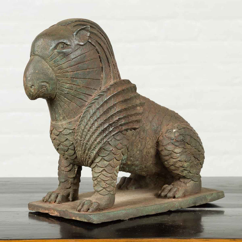 Bronze Mythical Griffin Style Animal Sculpture with Verde Patina-Custom Bronze Statues & Fountains for Sale-Randolph Rose Collection