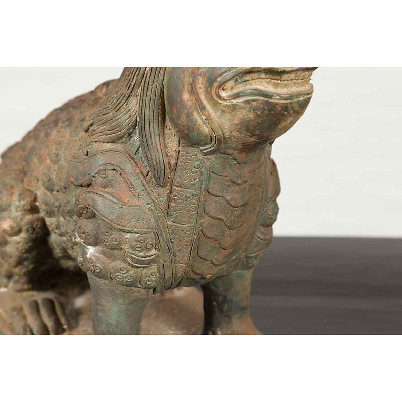 Bronze Mythical Boar Animal Sculpture on Rectangular Base-Custom Bronze Statues & Fountains for Sale-Randolph Rose Collection