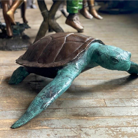 Sea Turtles Bronze Statue Sculpture Marine Wildlife Ocean Sea