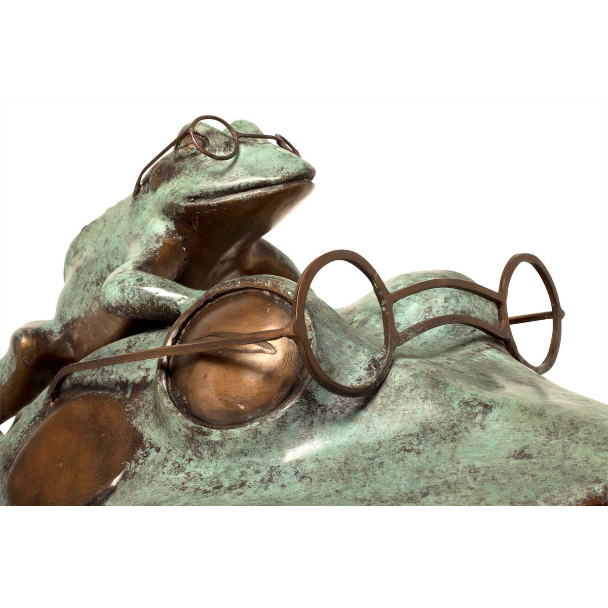 Bronze Frog Statue Of A Reading Frog 