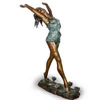 Young Lady Dancing on Flowers Statue