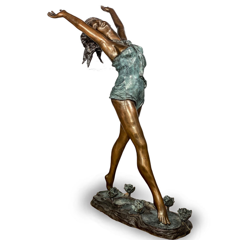 Young Lady Dancing on Flowers Statue-Custom Bronze Statues & Fountains for Sale-Randolph Rose Collection