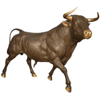 Running Bronze Bull Sculpture
