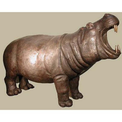 Bronze Hippo With Open Mouth