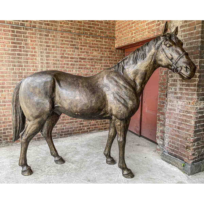 Standing Quarter Horse Sculpture-Custom Bronze Statues & Fountains for Sale-Randolph Rose Collection