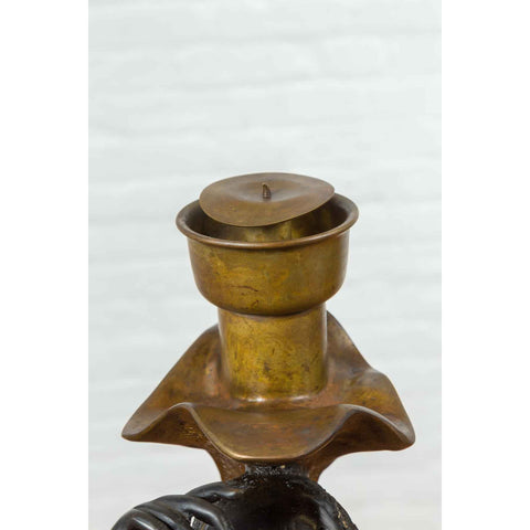 Large Vintage Bronze Candleholder