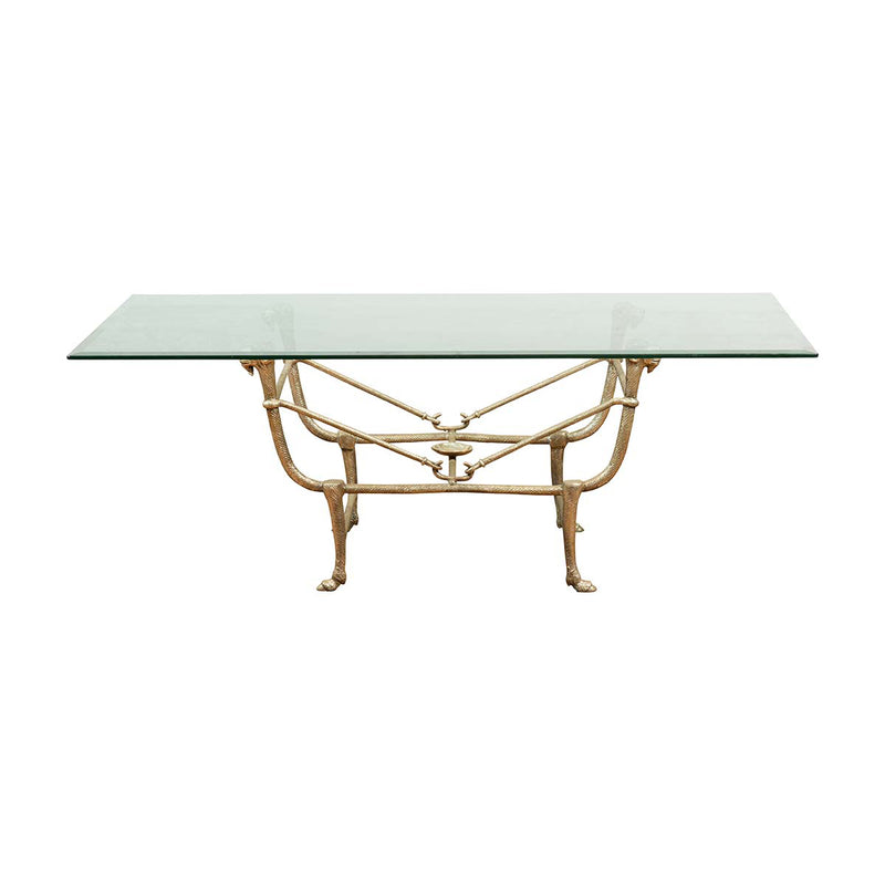 Directoire Table Base with Ram Heads in Light Patina-Custom Bronze Statues & Fountains for Sale-Randolph Rose Collection
