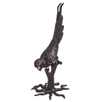 Bird Leaning on a Branch Bronze Sculpture